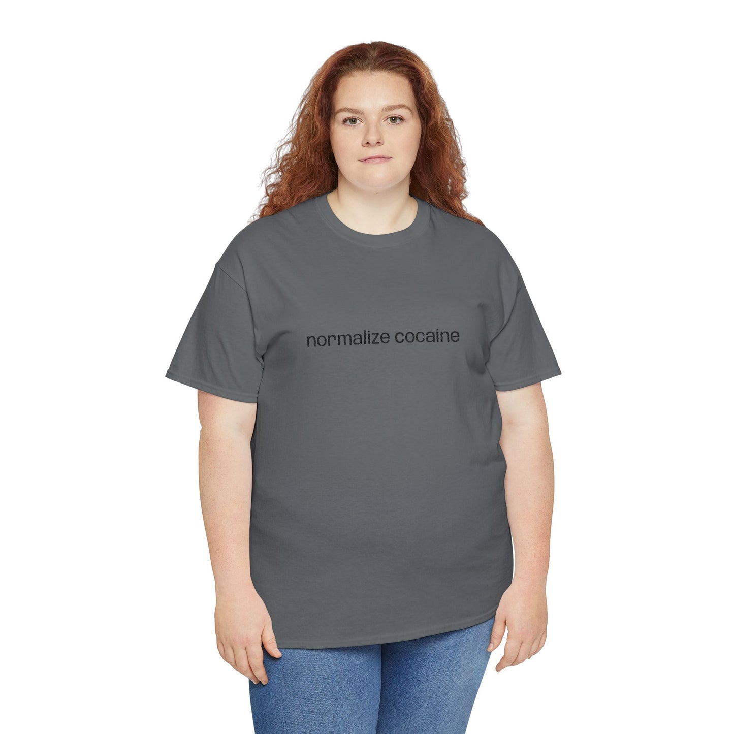 "normalize cocaine" Embroided T-Shirt