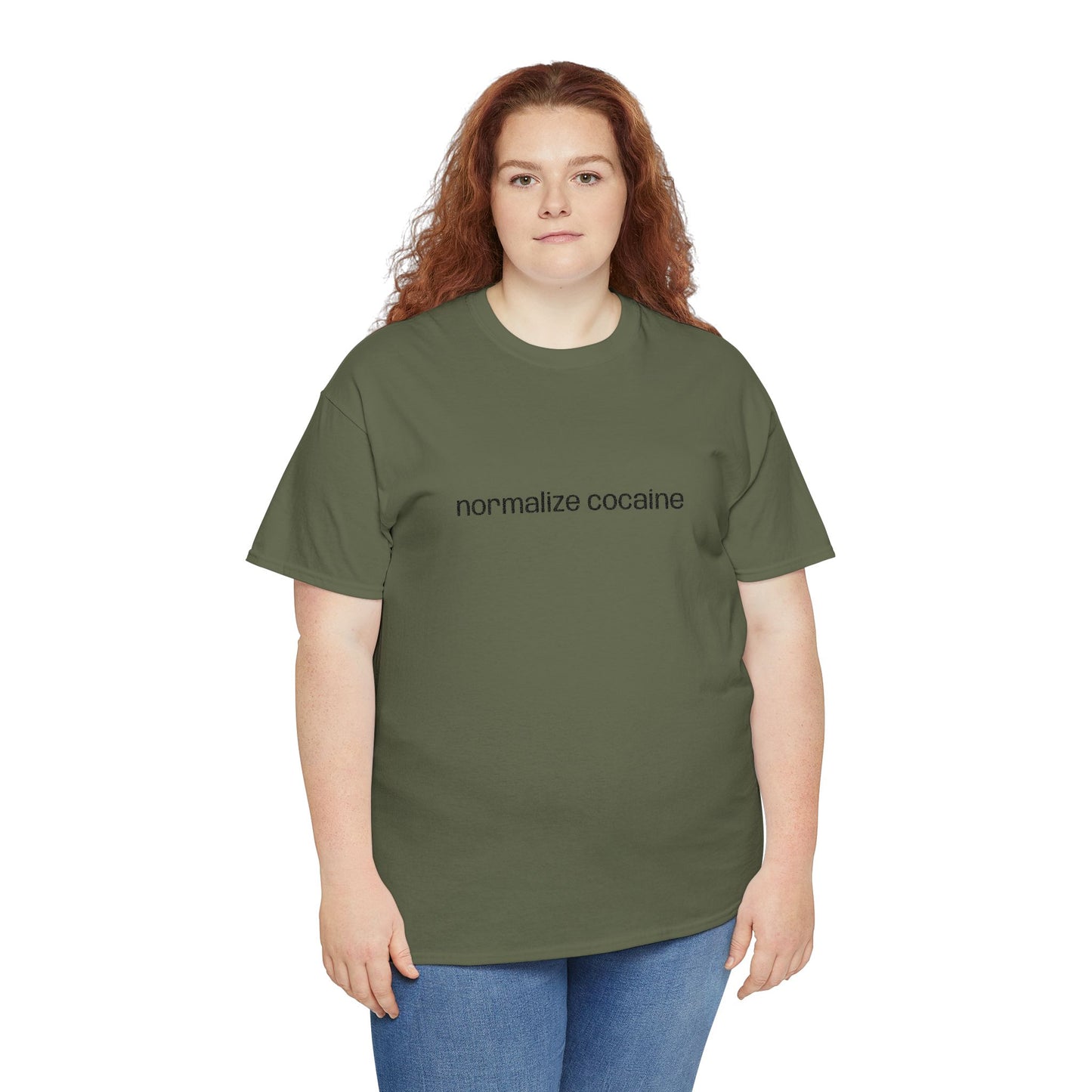 "normalize cocaine" Embroided T-Shirt