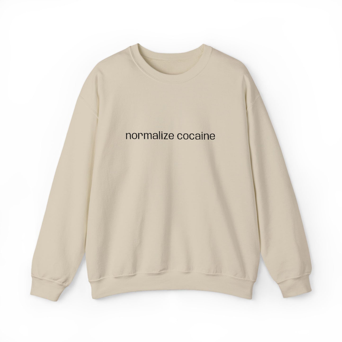 "Normalize Cocaine" Embroidered Sweatshirt