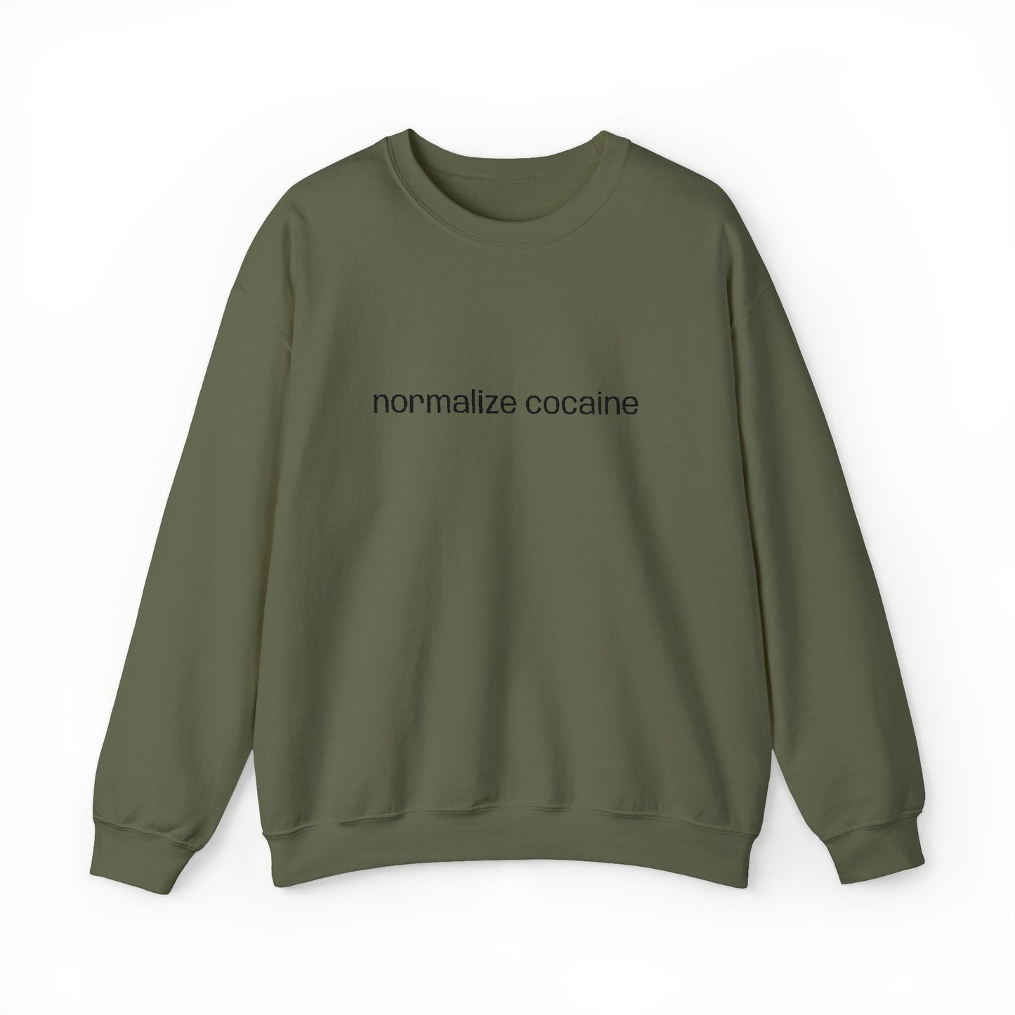 "Normalize Cocaine" Embroidered Sweatshirt