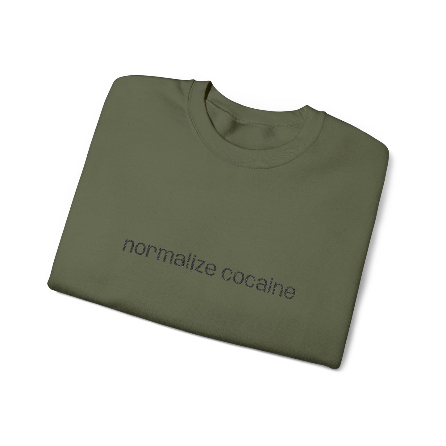 "Normalize Cocaine" Embroidered Sweatshirt