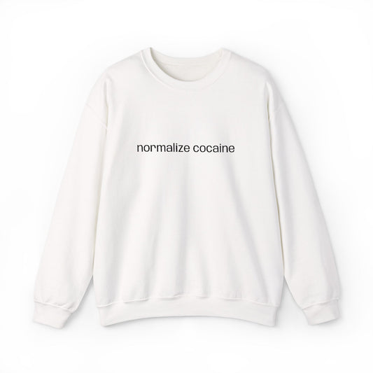 "Normalize Cocaine" Embroidered Sweatshirt