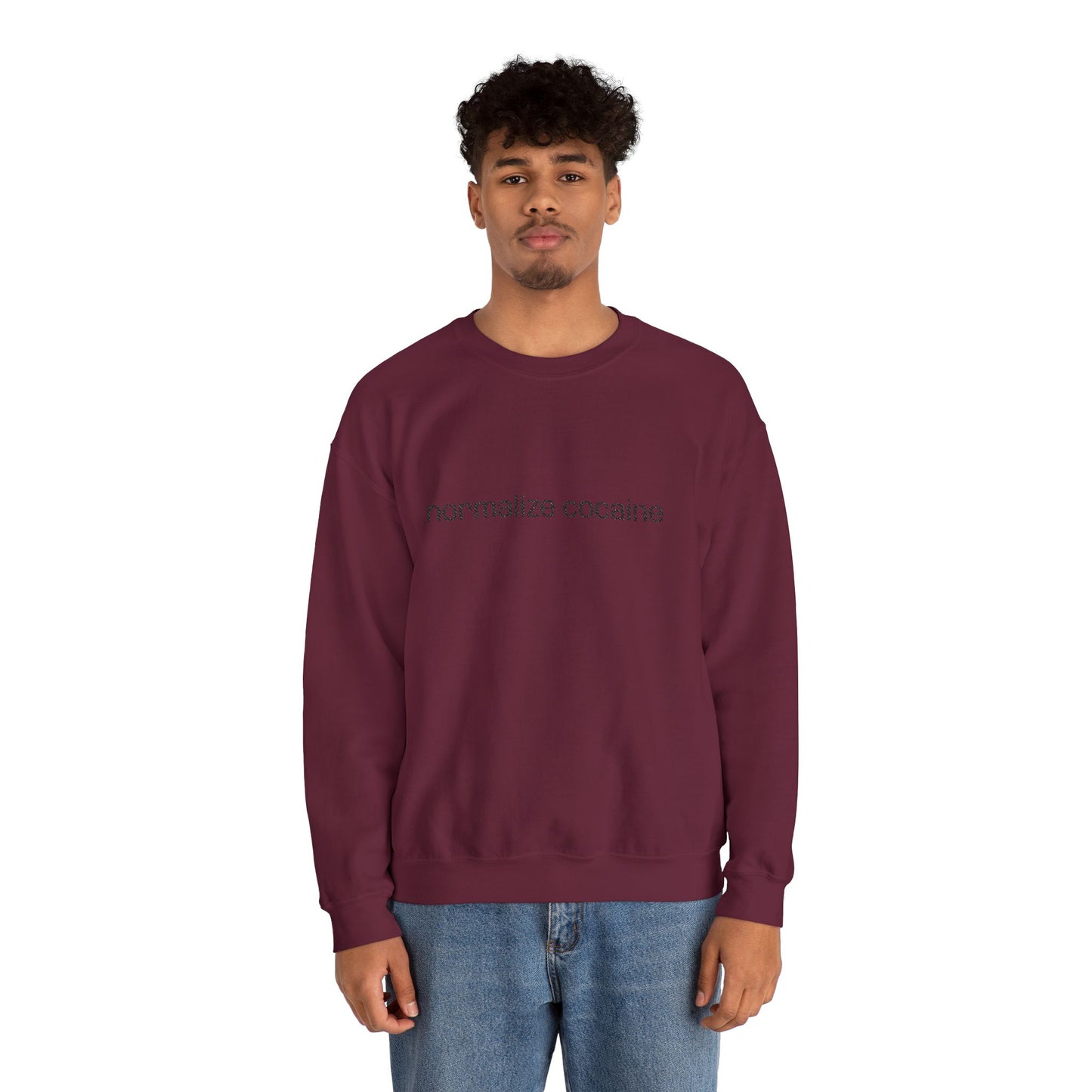 "Normalize Cocaine" Embroidered Sweatshirt