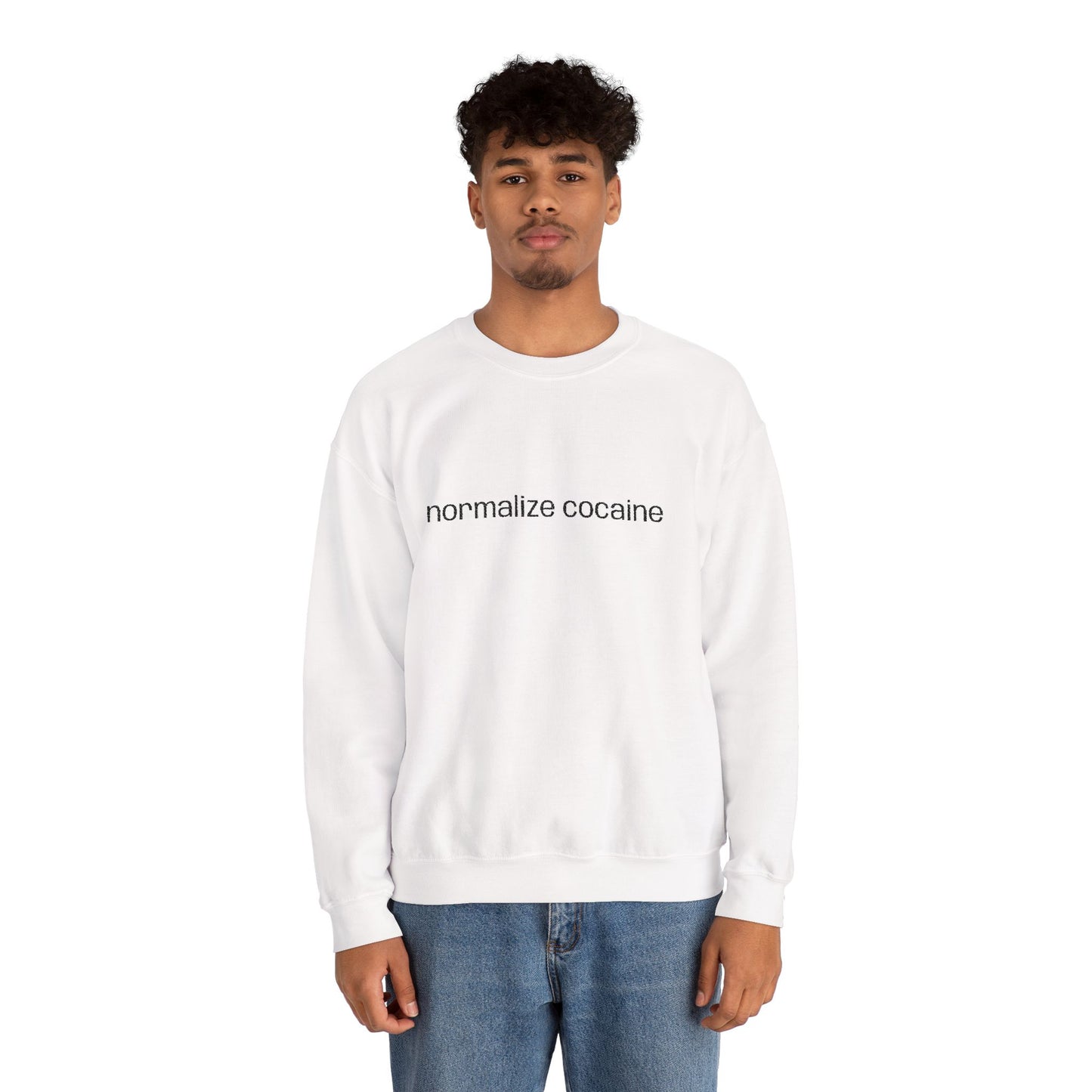 "Normalize Cocaine" Embroidered Sweatshirt