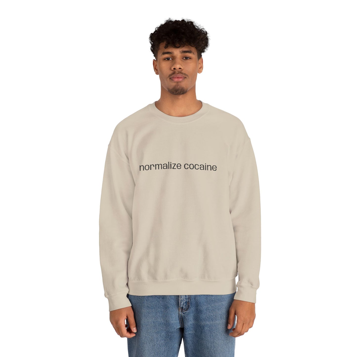 "Normalize Cocaine" Embroidered Sweatshirt