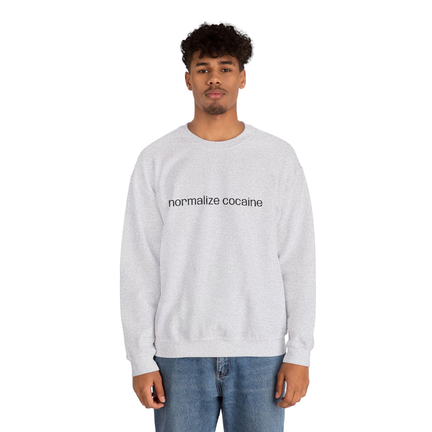 "Normalize Cocaine" Embroidered Sweatshirt