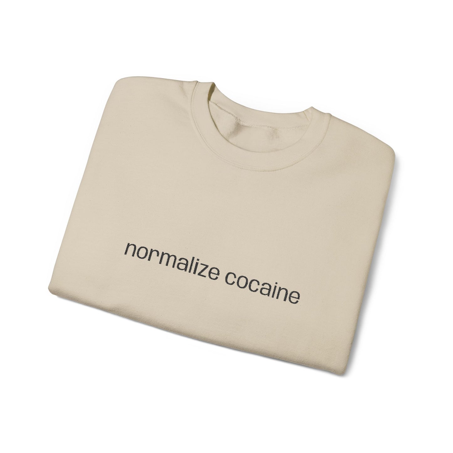 "Normalize Cocaine" Embroidered Sweatshirt