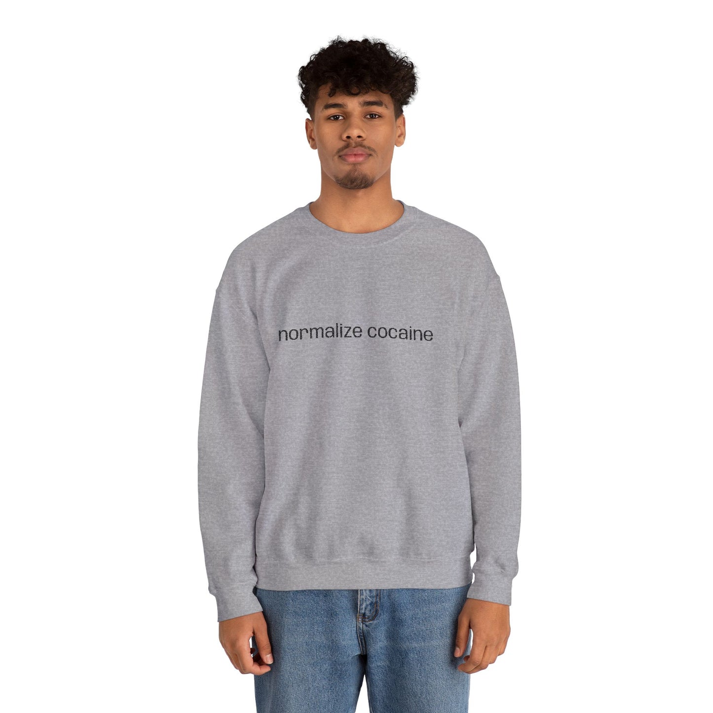 "Normalize Cocaine" Embroidered Sweatshirt