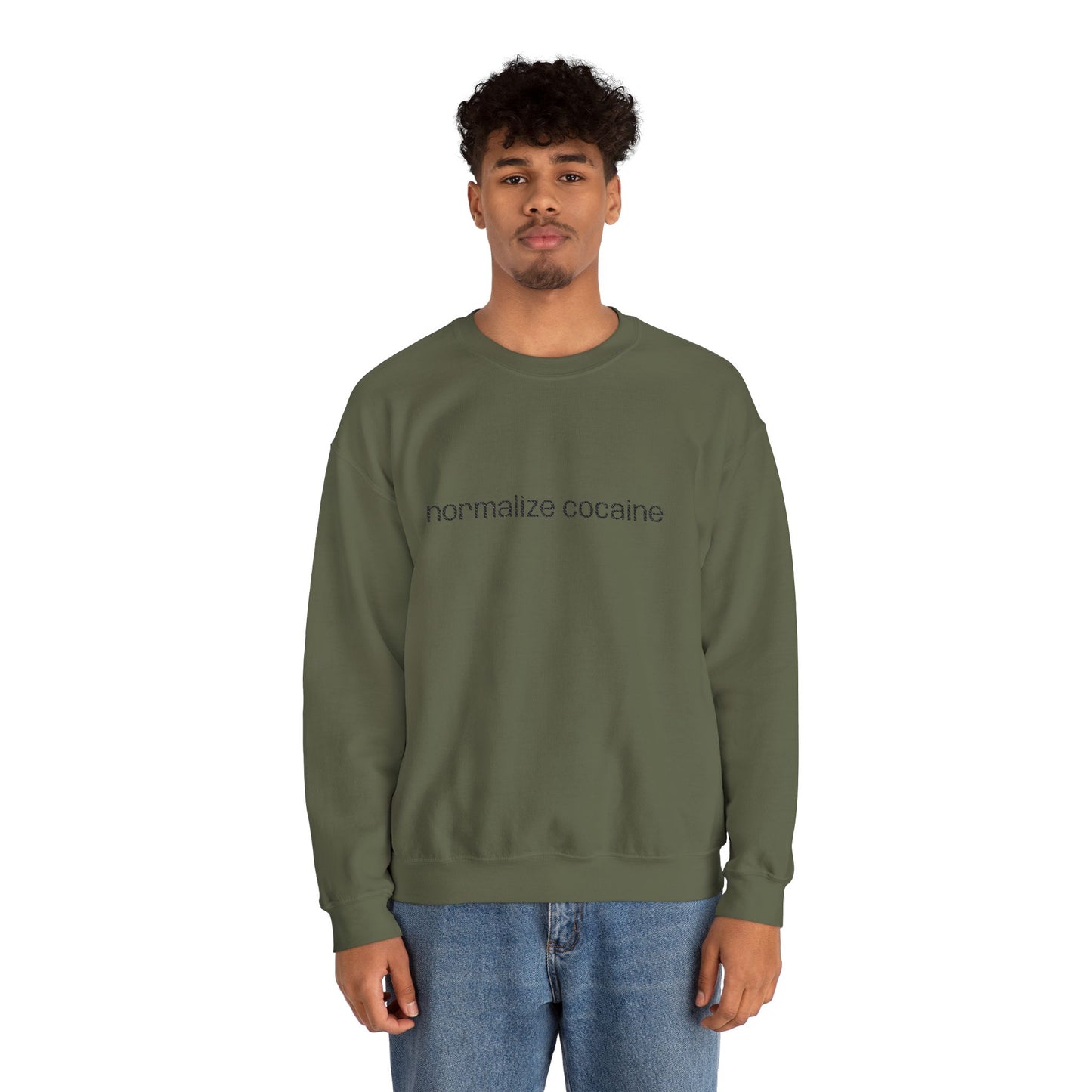 "Normalize Cocaine" Embroidered Sweatshirt
